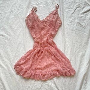 Victoria’s Secret Pink Floral Lace Slip Dress Mini Dress